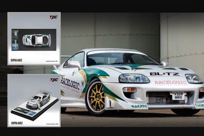 (TPC644426-1) Toyota Supra A80 Z Silver Green with figurine