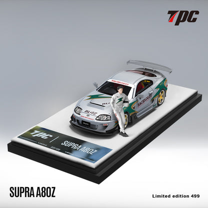 (TPC644426-1) Toyota Supra A80 Z Silver Green with figurine
