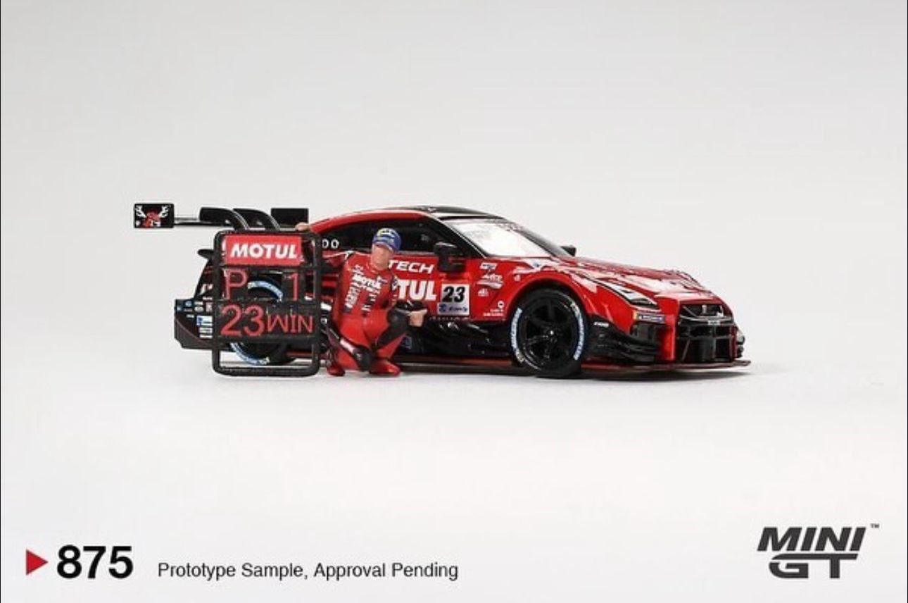 (MGT00875) - Nissan GT-R Nismo #23 "Motul Autech GT-R 2021" Super GT Series Suzuka Winner + Matsuda Figure Tsugio Matsuda Collection Vol 2