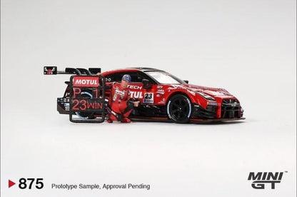 (MGT00875) - Nissan GT-R Nismo #23 "Motul Autech GT-R 2021" Super GT Series Suzuka Winner + Matsuda Figure Tsugio Matsuda Collection Vol 2