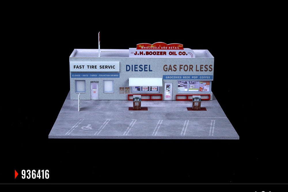 (MO936416) American gas station scene simulation model
