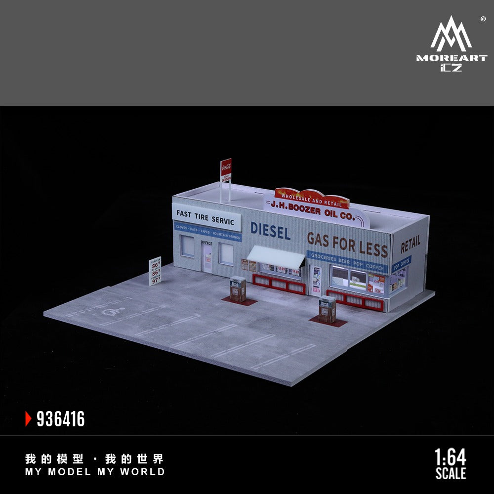 (MO936416) American gas station scene simulation model