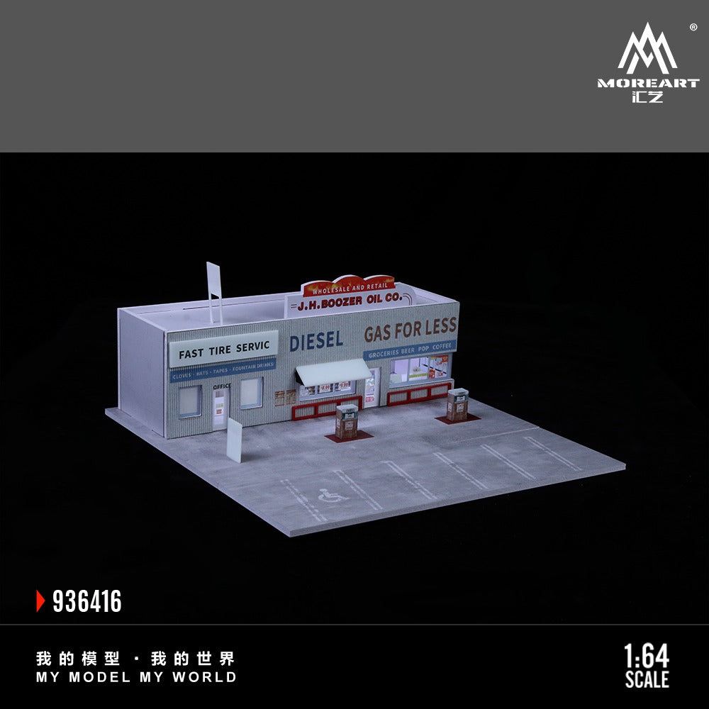 (MO936416) American gas station scene simulation model