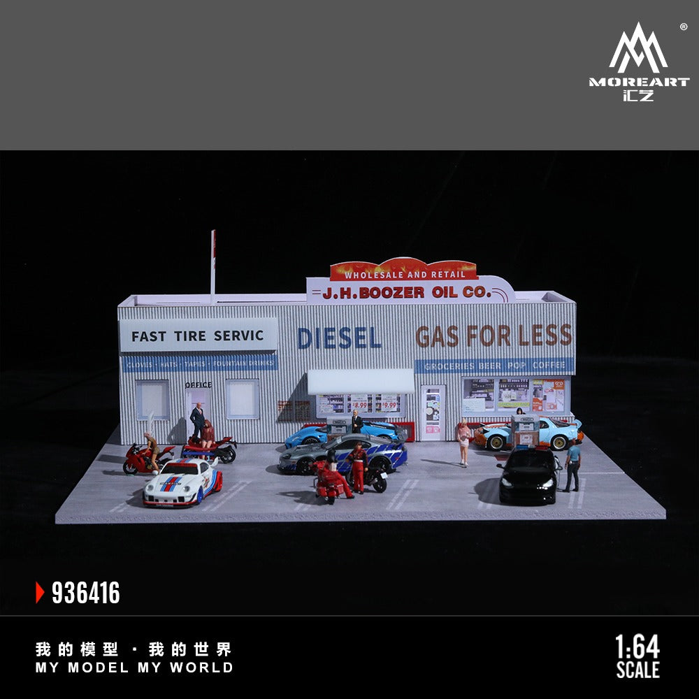 (MO936416) American gas station scene simulation model