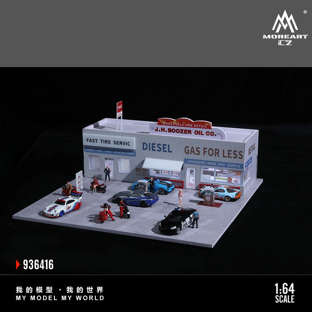 (MO936416) American gas station scene simulation model