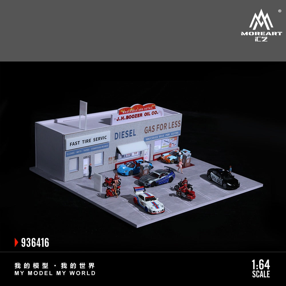 (MO936416) American gas station scene simulation model