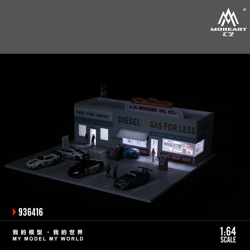 (MO936416) American gas station scene simulation model