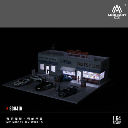 (MO936416) American gas station scene simulation model