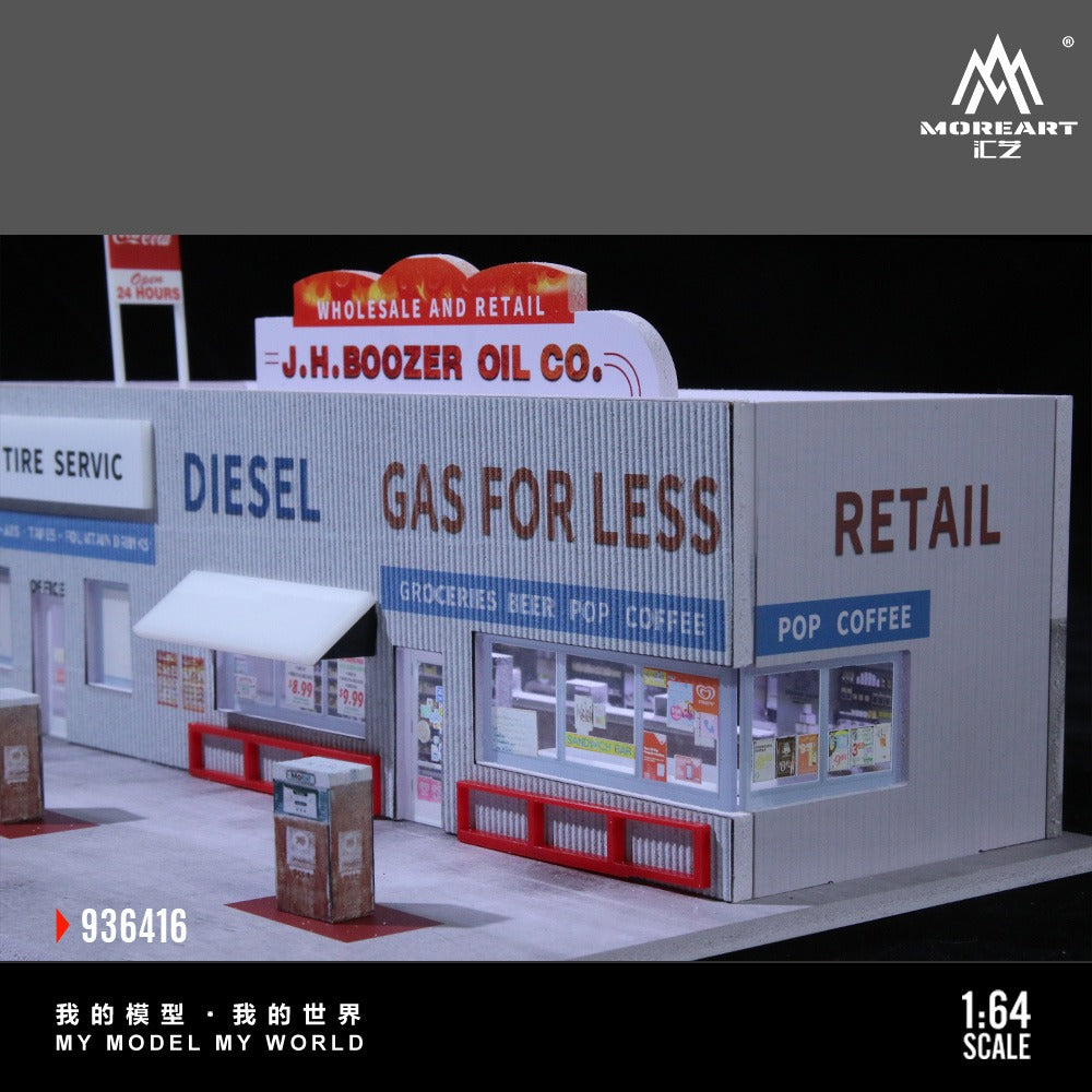 (MO936416) American gas station scene simulation model