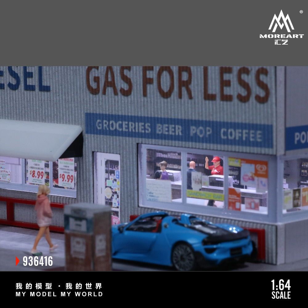 (MO936416) American gas station scene simulation model