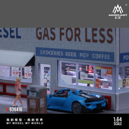 (MO936416) American gas station scene simulation model