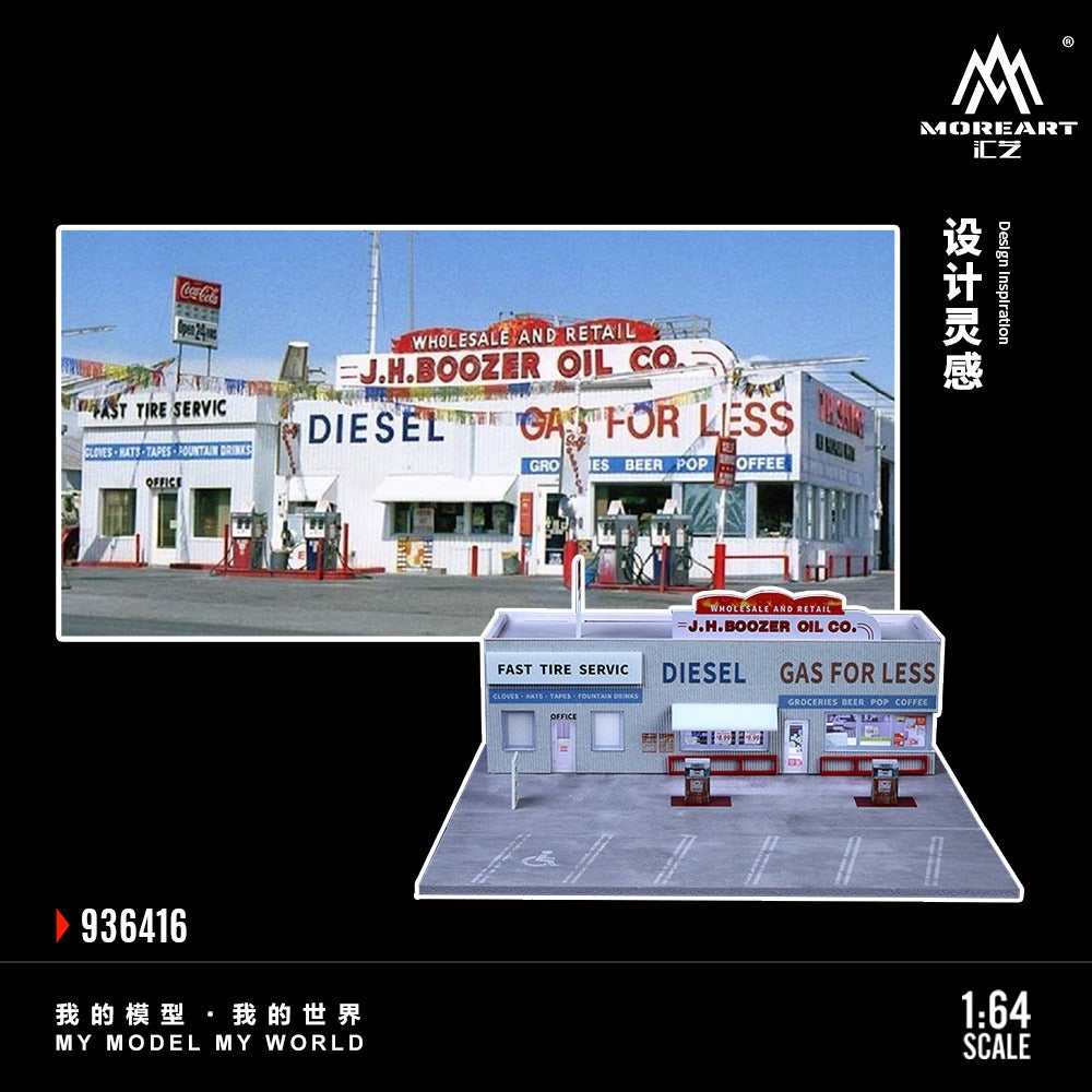 (MO936416) American gas station scene simulation model