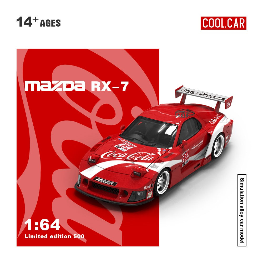 (Pre-Order) (CC647601-1) Mazda RX-7 Coke livery with figurine (Red color)