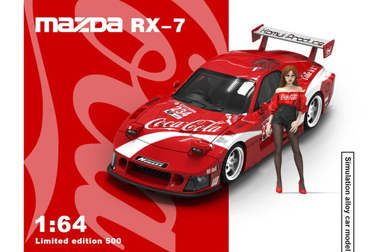 (Pre-Order) (CC647601-1) Mazda RX-7 Coke livery with figurine (Red color)