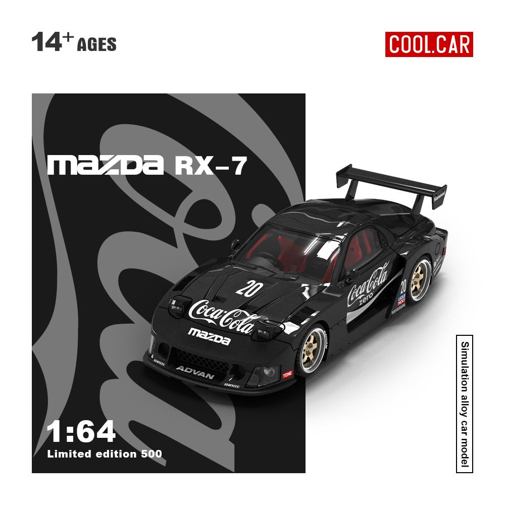 (Pre-Order) (CC647602-1) Mazda RX-7 Coke livery with figurine (Black color)