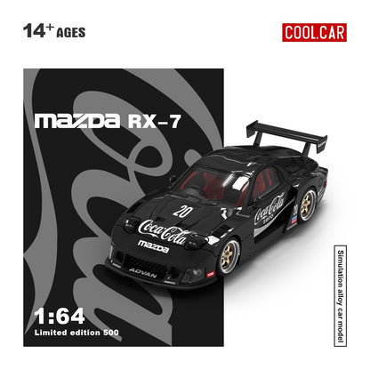 (Pre-Order) (CC647602-1) Mazda RX-7 Coke livery with figurine (Black color)