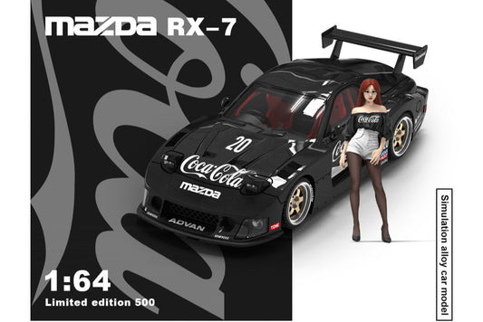(Pre-Order) (CC647602-1) Mazda RX-7 Coke livery with figurine (Black color)