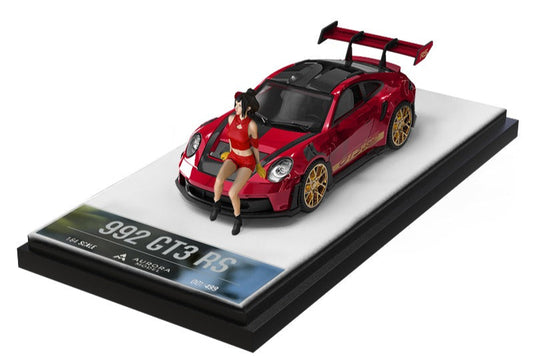 (Pre-Order) (AM644640-1) Porsche 992 GT3 RS with figurine (red)