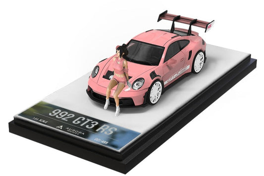 (Pre-Order) (AM644641-1) Porsche 992 GT3 RS with figurine (Pink)