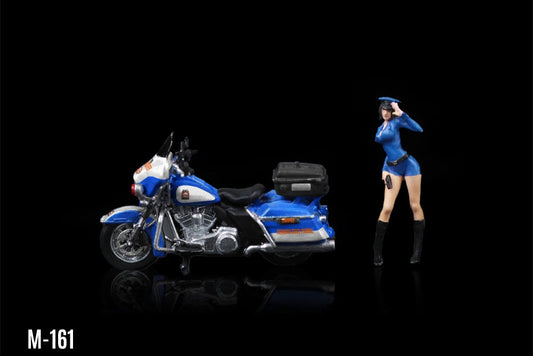 (Pre-Order) (MO222161) Harley-Davidson Motorcycle & Female Mounted Police Figurine Set
