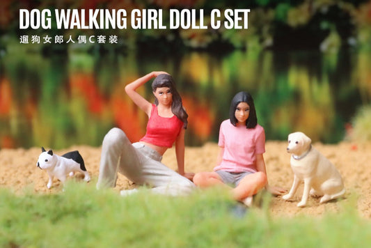 (Pre-Order) (MO223060) Dog Walking Girl figurine set (RESIN)