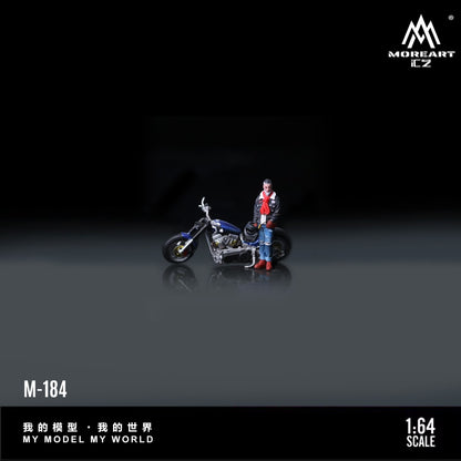 (Pre-Order) (MO222184) Harley Ice Blue Motorcycle with Tough Rider Action Figure