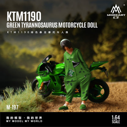 (Pre-Order) (MO222197) KTM1190 Green Tyrannosaurus motorcycle with Figure