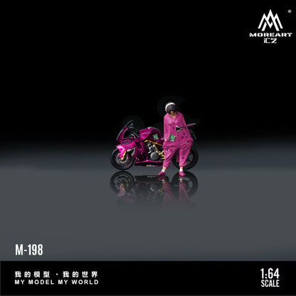 (Pre-Order) (MO222198) KTM1190 Pink Tyrannosaurus motorcycle with Figure