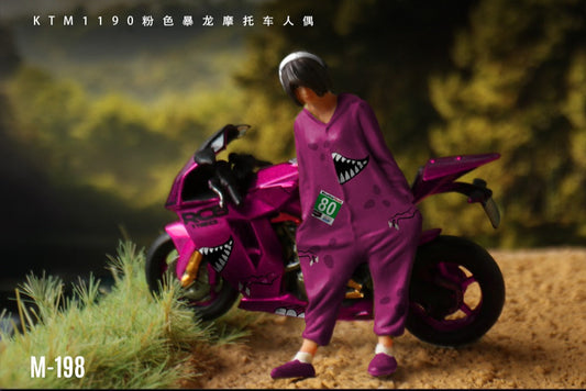 (Pre-Order) (MO222198) KTM1190 Pink Tyrannosaurus motorcycle with Figure