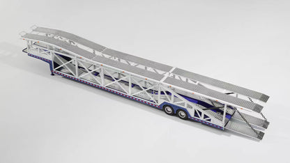 (Pre-Order) (KS-120-587) Car Carrier Trailer (White + Blue)