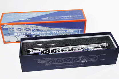 (Pre-Order) (KS-120-587) Car Carrier Trailer (White + Blue)