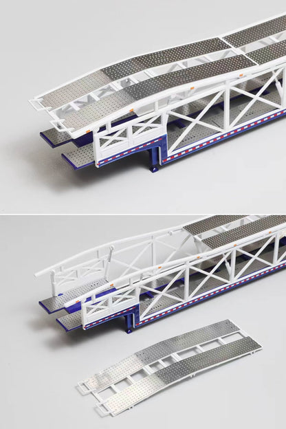 (Pre-Order) (KS-120-587) Car Carrier Trailer (White + Blue)