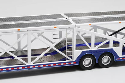 (Pre-Order) (KS-120-587) Car Carrier Trailer (White + Blue)