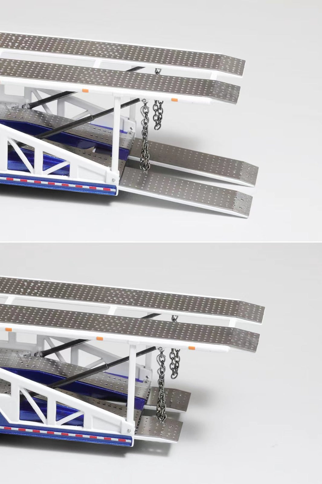 (Pre-Order) (KS-120-587) Car Carrier Trailer (White + Blue)