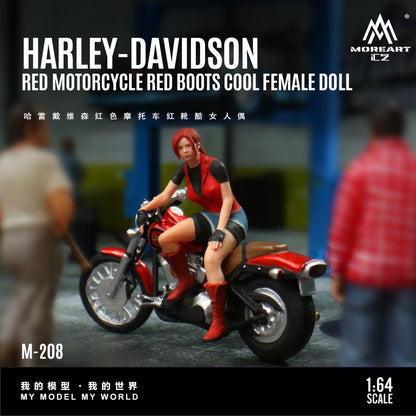 (Pre-Order) (MO222208) Harley-Davidson Red Motorcycle with figurine
