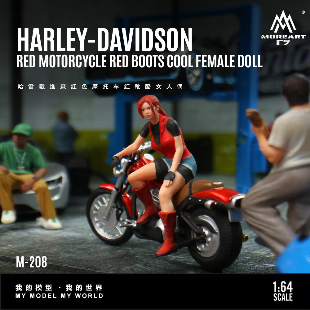 (Pre-Order) (MO222208) Harley-Davidson Red Motorcycle with figurine
