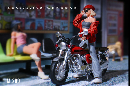 (Pre-Order) (MO222209) Honda CB750FOUR with Red-Shirt Fedora Figure Resin Model