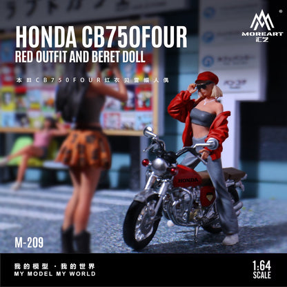 (Pre-Order) (MO222209) Honda CB750FOUR with Red-Shirt Fedora Figure Resin Model