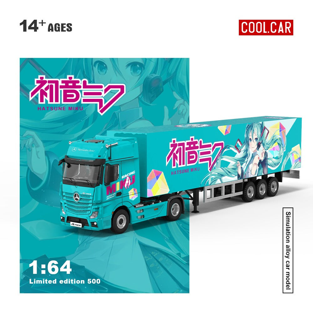 (Pre-Order)(CC646748) Mercedes-Benz Actros container truck (Hatsune Miku Livery)