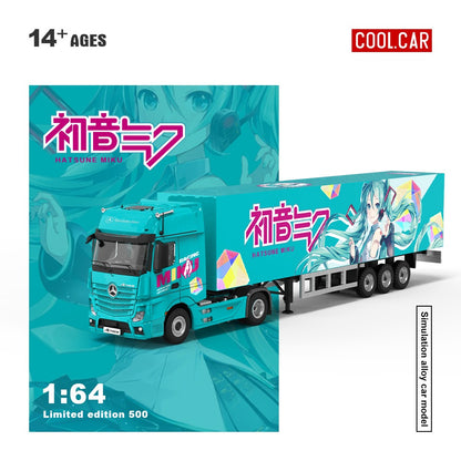 (Pre-Order)(CC646748) Mercedes-Benz Actros container truck (Hatsune Miku Livery)