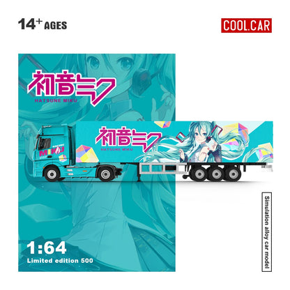 (Pre-Order)(CC646748) Mercedes-Benz Actros container truck (Hatsune Miku Livery)