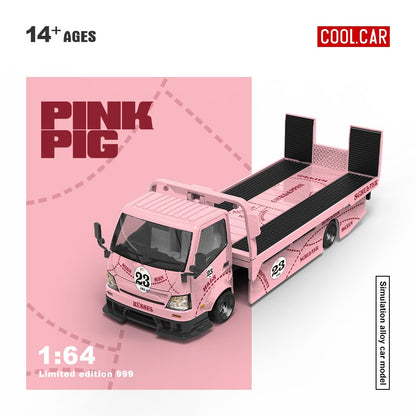 (Pre-Order)(CC647223) H300 Flatbed Transport Trailer - Pink Pig Livery