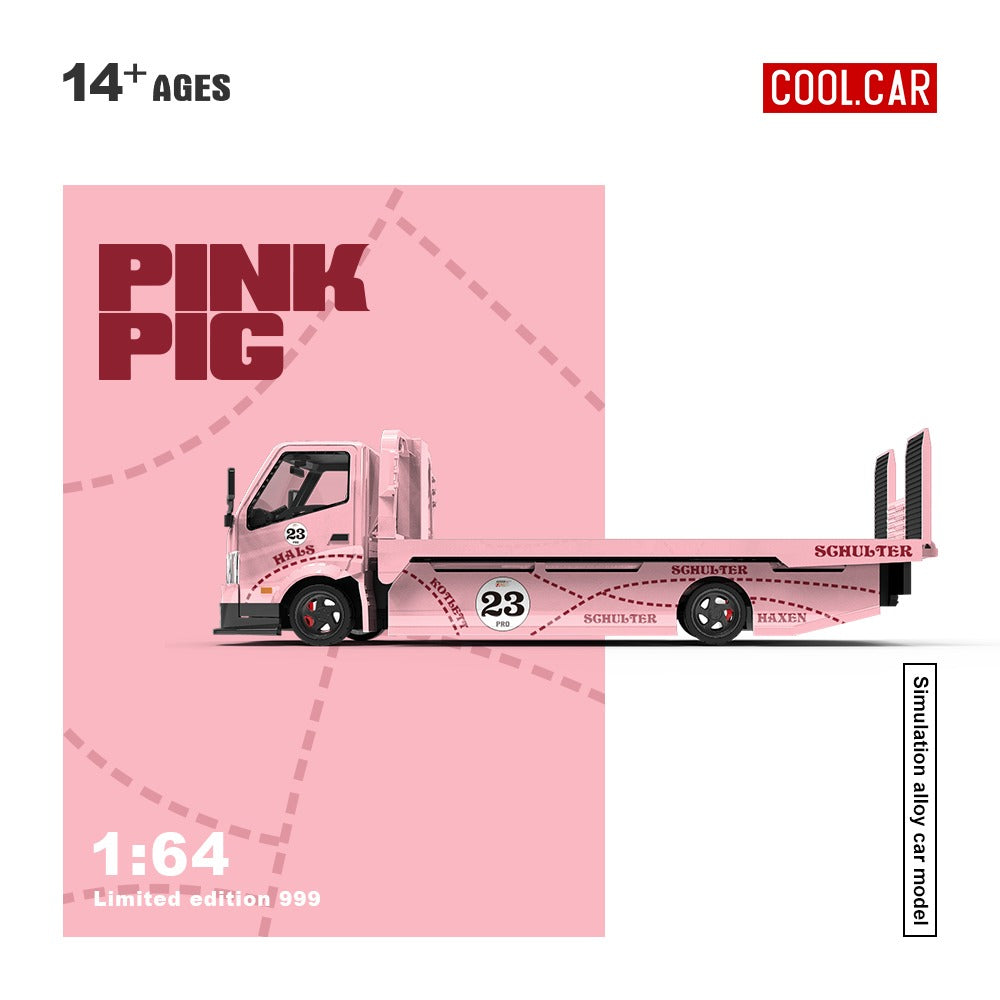 (Pre-Order)(CC647223) H300 Flatbed Transport Trailer - Pink Pig Livery