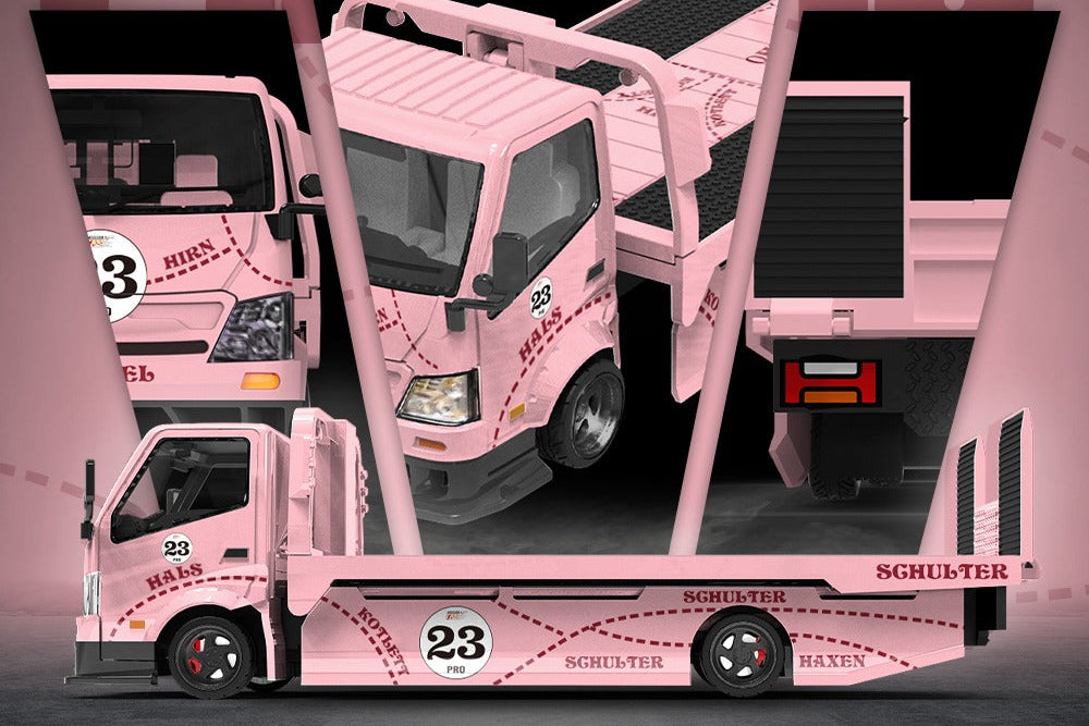 (Pre-Order)(CC647223) H300 Flatbed Transport Trailer - Pink Pig Livery
