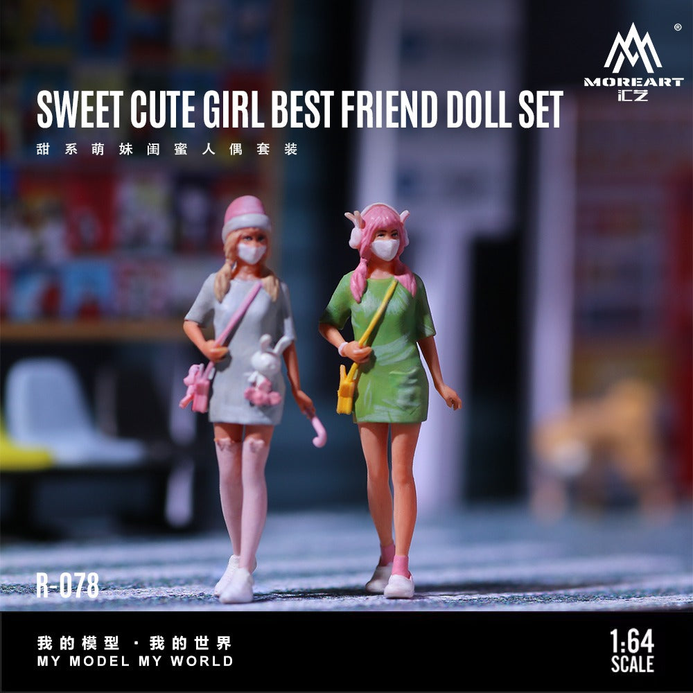 (Pre-Order) (MO223078) Sweet and Cute Girl Best Friends Doll Set