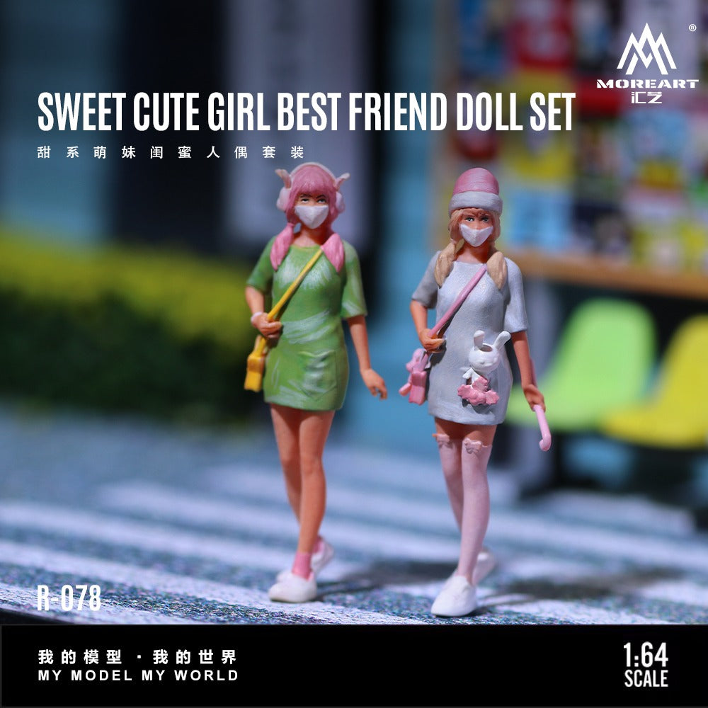 (Pre-Order) (MO223078) Sweet and Cute Girl Best Friends Doll Set