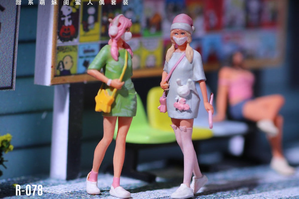 (Pre-Order) (MO223078) Sweet and Cute Girl Best Friends Doll Set