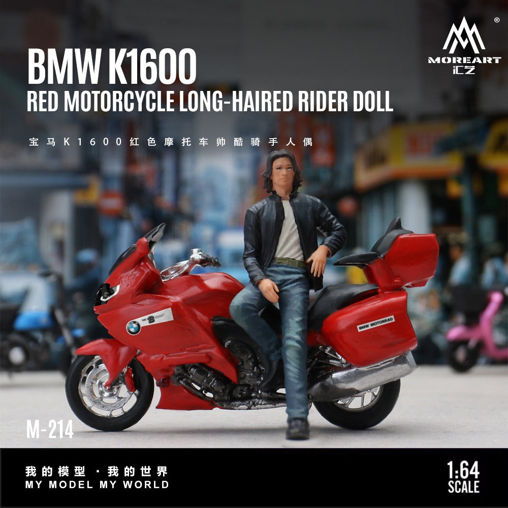 (Pre-Order) (MO222214) BMW K1600 Red Motorcycle Cool Rider Figurine Resin Model