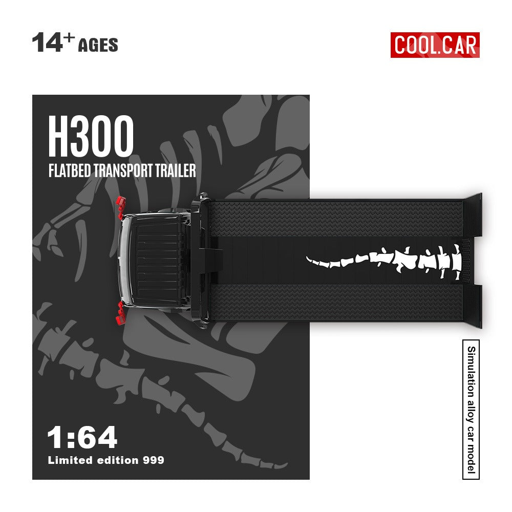 (Pre-Order)(CC647224) H300 flatbed transport trailer (White/Black Dino 77 Livery)