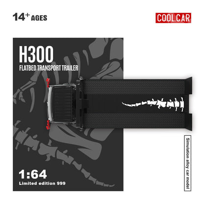 (Pre-Order)(CC647224) H300 flatbed transport trailer (White/Black Dino 77 Livery)